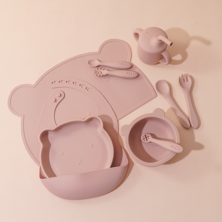 Baby Led Weaning Set - 8PCS Silicone Baby Feeding Set Adjustable