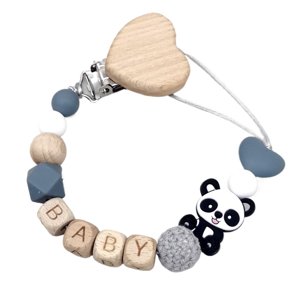 Baby Teethers - Wooden Personalized Baby Pacifier Chain Cute