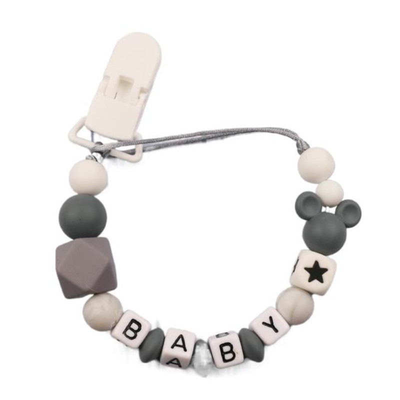 Baby Teethers - Baby Personalized Name Silicone Pacifier Clip