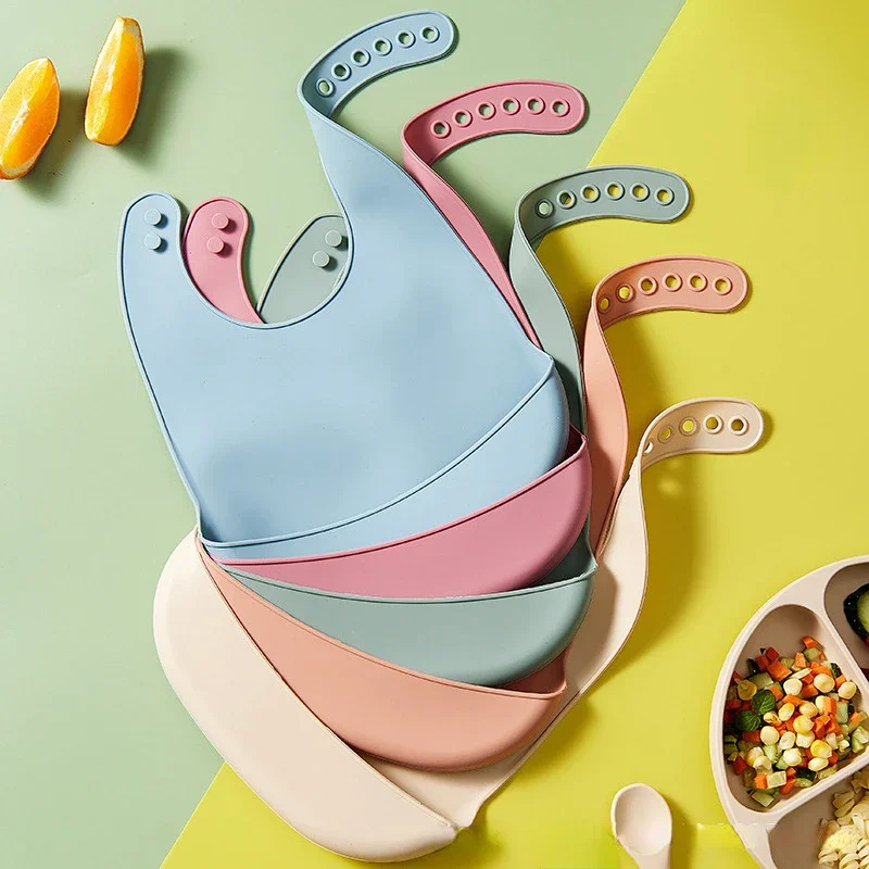 1/2pcs Baby Bib Adjustable Wat - Silicone Baby Bibs ulasan dan harga
