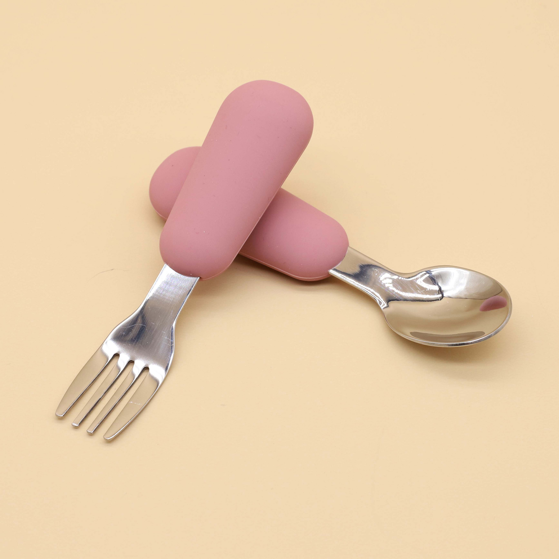 Silicone stainless steel spoon - Baby Led Weaning Set ulasan dan harga