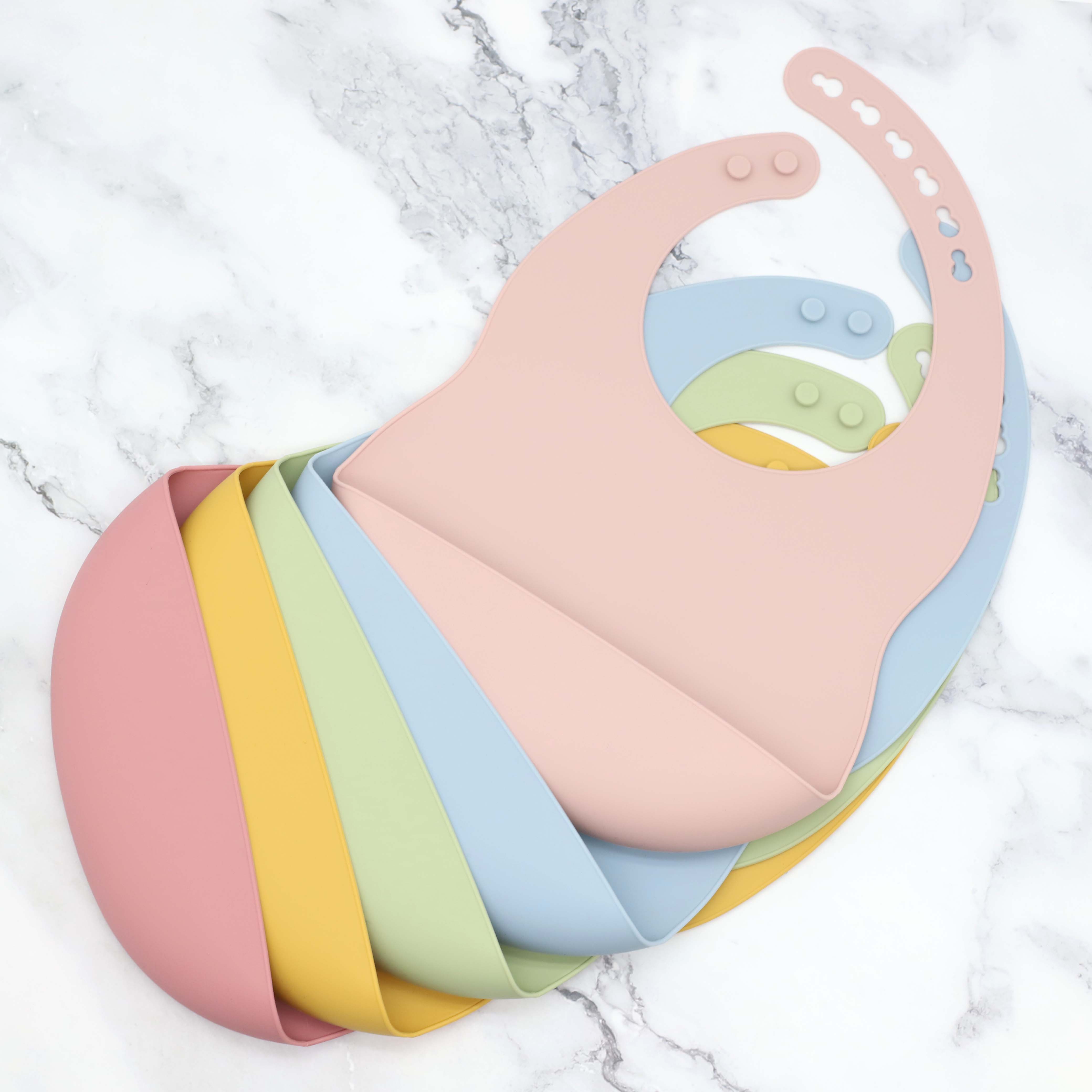 New baby silicone bib with adj - Silicone Baby Bibs ulasan dan harga