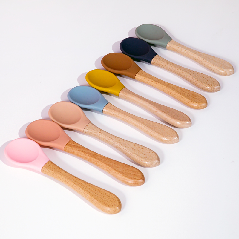 Feeding Wooden Handle Silicone - Baby Led Weaning Set ulasan dan harga